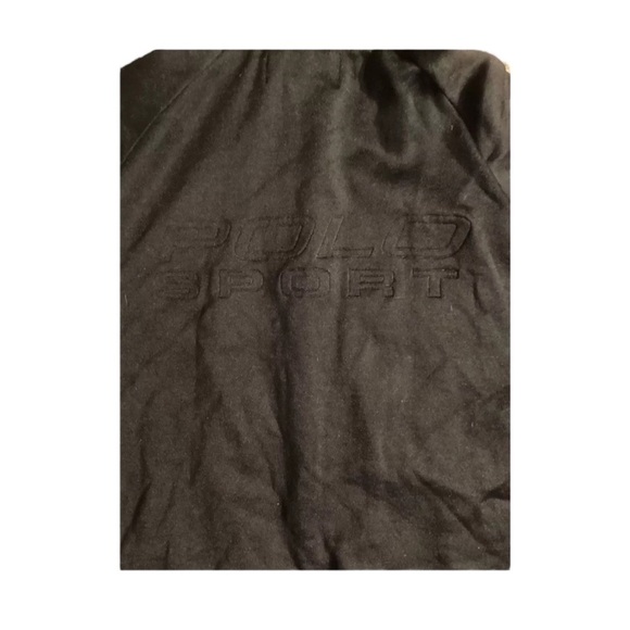 RALPH LAUREN POLO SPORT Vintage Windbreaker Jacket in Black w/ Gold Stripe XL - Picture 3 of 4